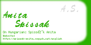 anita spissak business card